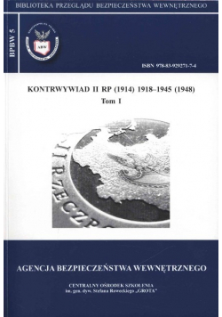 Kontrwywiad II RP 1914 1918 - 1945 (1948) Tom I