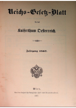 Reichs Gesetz Blatt, 1867 r.