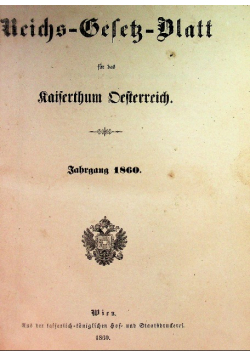 Reichs gesetz blatt, 1860 r.