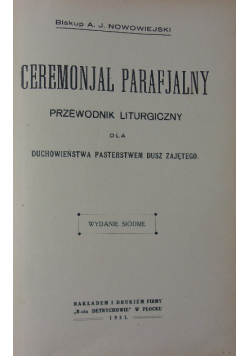 Ceremonjał parafialny 1931 r.