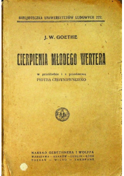 Cierpienia młodego wertera 1918 r.