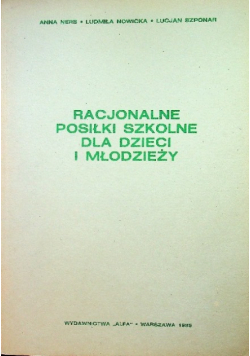 Racjonalne posiłki szkolne dla dzieci i młodzieży