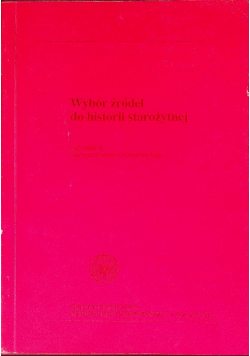 Wybór Źródeł Do Historii Starożytnej