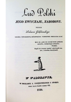 Lud Polski jego zwyczaje zabobony