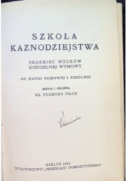 Szkoła kaznodziejstwa Do nauki domowej i szkolnej 1937 r.