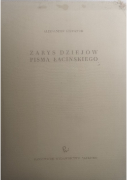 Zarys dziejów pisma łacińskiego