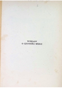 Wykłady o czynności mózgu