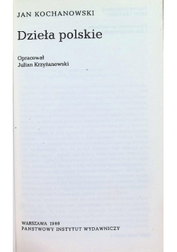 Kochanowski Dzieła polskie