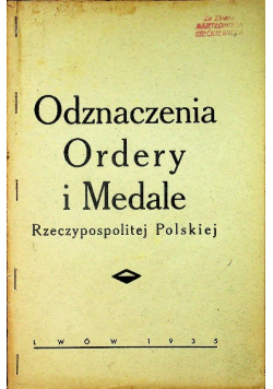 Odznaczenia Ordery i Medale Rzeczypospolitej Polskiej, 1935 r.