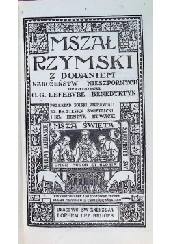 Mszał Rzymski z dodaniem Nabożeństw Nieszpornych 1931 r.