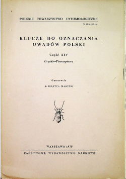 Klucze do oznaczania owadów Polski Część XIV