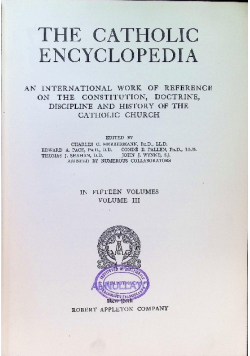 The Catholic Encyclopedia Tom 3 1910 r.