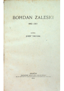 Bohdan Zaleski 1802-1831 1911r.