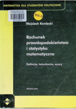 Rachunek prawdopodobieństwa i statystyka matematyczna