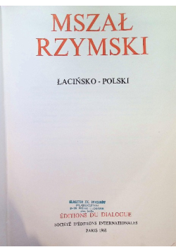 Mszał rzymski łacińsko - polski