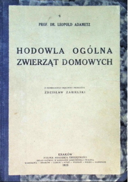 Hodowla ogólna zwierząt domowych 1925 r.