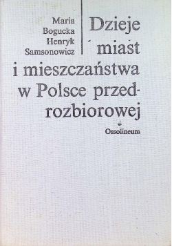 Dzieje miast i mieszczaństwa w Polsce przedrozbiorowej