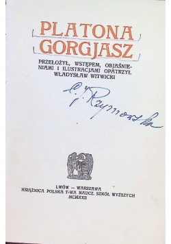 Platona Gorgjasz 1922 r.