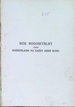 Rok bogomyślny Rozmyślania na każdy dzień 1930 r