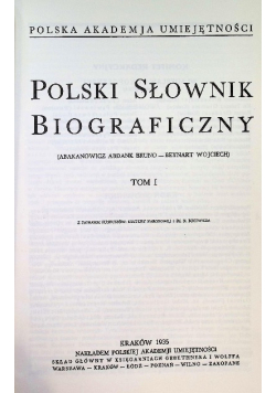 Polski słownik Biograficzny Tom I, 1935 r.