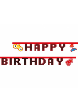 Banner Gaming Party Happy Birthday