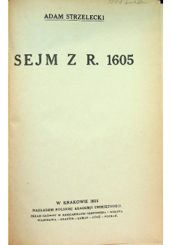 Sejm z r. 1605 1921 r.