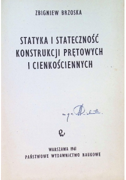 Statyka i stateczność konstrukcji prętowych i cienkościennych
