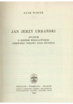 Jan Jerzy Urbański Studium o rzeźbie