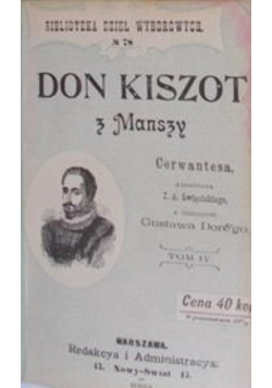 Cervantes - Don Kiszot z Manszy Tom VI 1899 r.