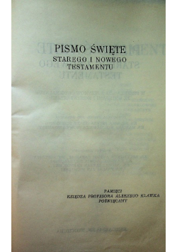 Pismo Święte Starego I Nowego Testamentu
