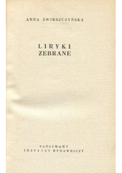 Liryki Zebrane