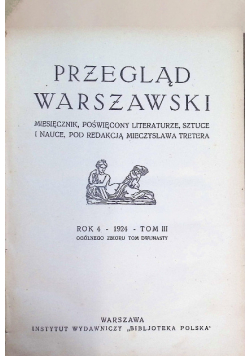 Przegląd Warszawski Tom 3 1924 r.
