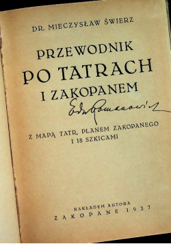 Przewodnik po Tatrach i Zakopanem 1927 r.