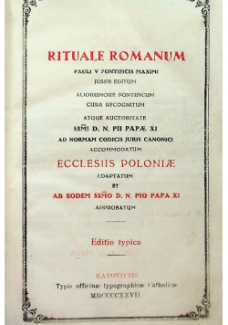 Rituale Romanum 1927 r.