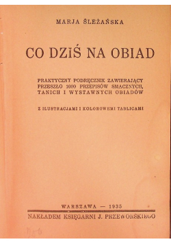 Co dziś na obiad 1935 rok.