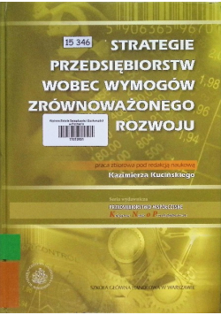 Strategie przedsiębiorstw wobec wymogów zrównoważonego rozwoju
