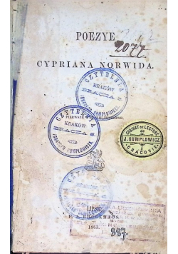 Poezye Cypriana Norwida 1863 r.