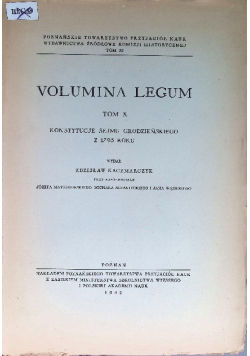 Volumina legum Tom X Konstytucje Sejmu Grodzieńskiego z 1793 roku