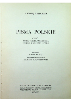 Pisma polskie Część I