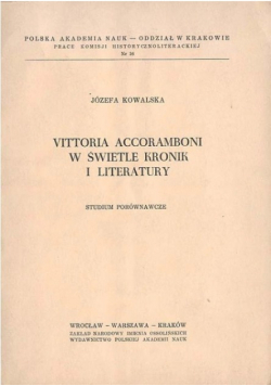 Vittoria Accoramboni w świetle kronik i literatury