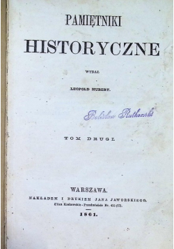 Pamiętniki historyczne, 1861 r.