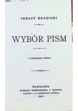 Krasicki Wybór pism