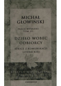 Prace wybrane Dzieło wobec odbiorcy Tom III