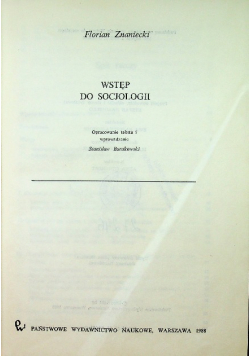 Wstęp do socjologii