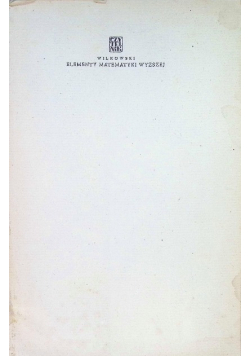 Elementy matematyki wyższej 1947 r.