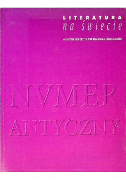 Literatura na świecie 8 i 9 / 96 Numer antyczny