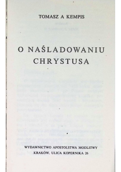 O naśladowaniu Chrystusa