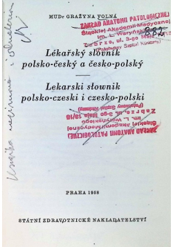 Lekarski słownik polsko - czeski i czesko - polski