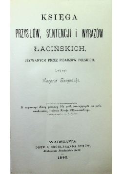 Księga przysłów sentencji i wyrazów łacińskich