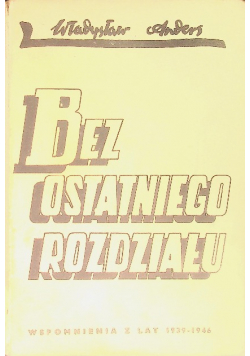 Bez ostatniego rozdziału